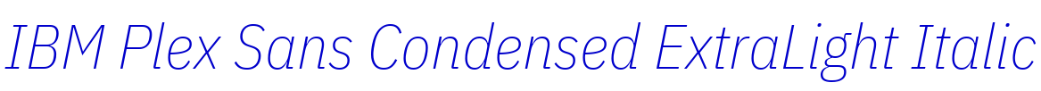 IBM Plex Sans Condensed ExtraLight Italic الخط